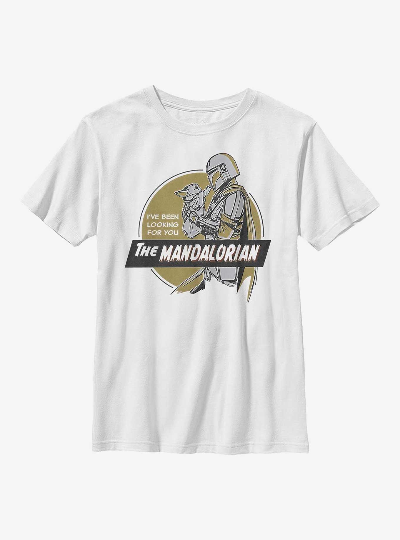 Star Wars The Mandalorian Looking For Child Youth T-Shirt, WHITE, hi-res