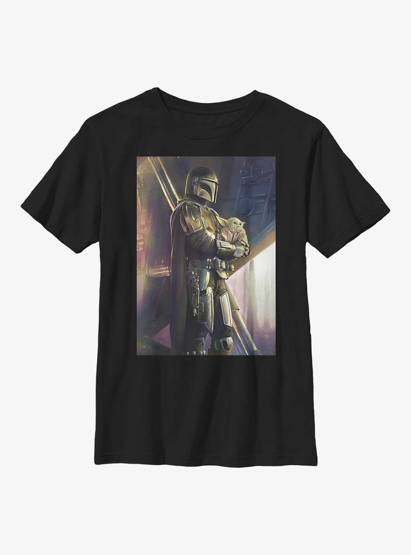 Star Wars The Mandalorian Madalorian And The Child Youth T-Shirt, BLACK, hi-res