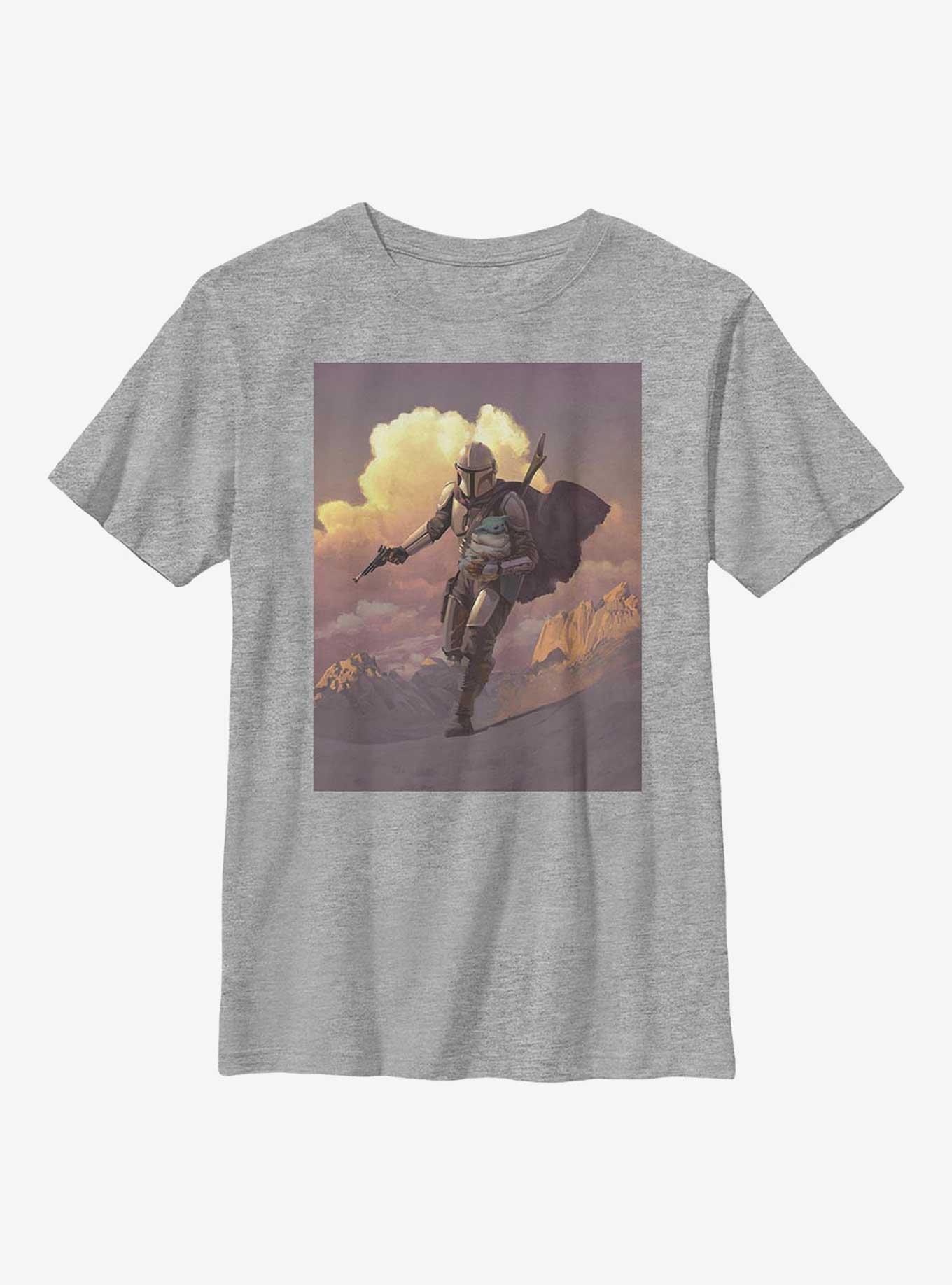 Star Wars The Mandalorian Desert Poster Youth T-Shirt, ATH HTR, hi-res