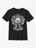 Star Wars The Mandalorian Mando Helmet Lite Youth T-Shirt, BLACK, hi-res