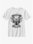 Star Wars The Mandalorian Mando Helmet Lite Youth T-Shirt, WHITE, hi-res