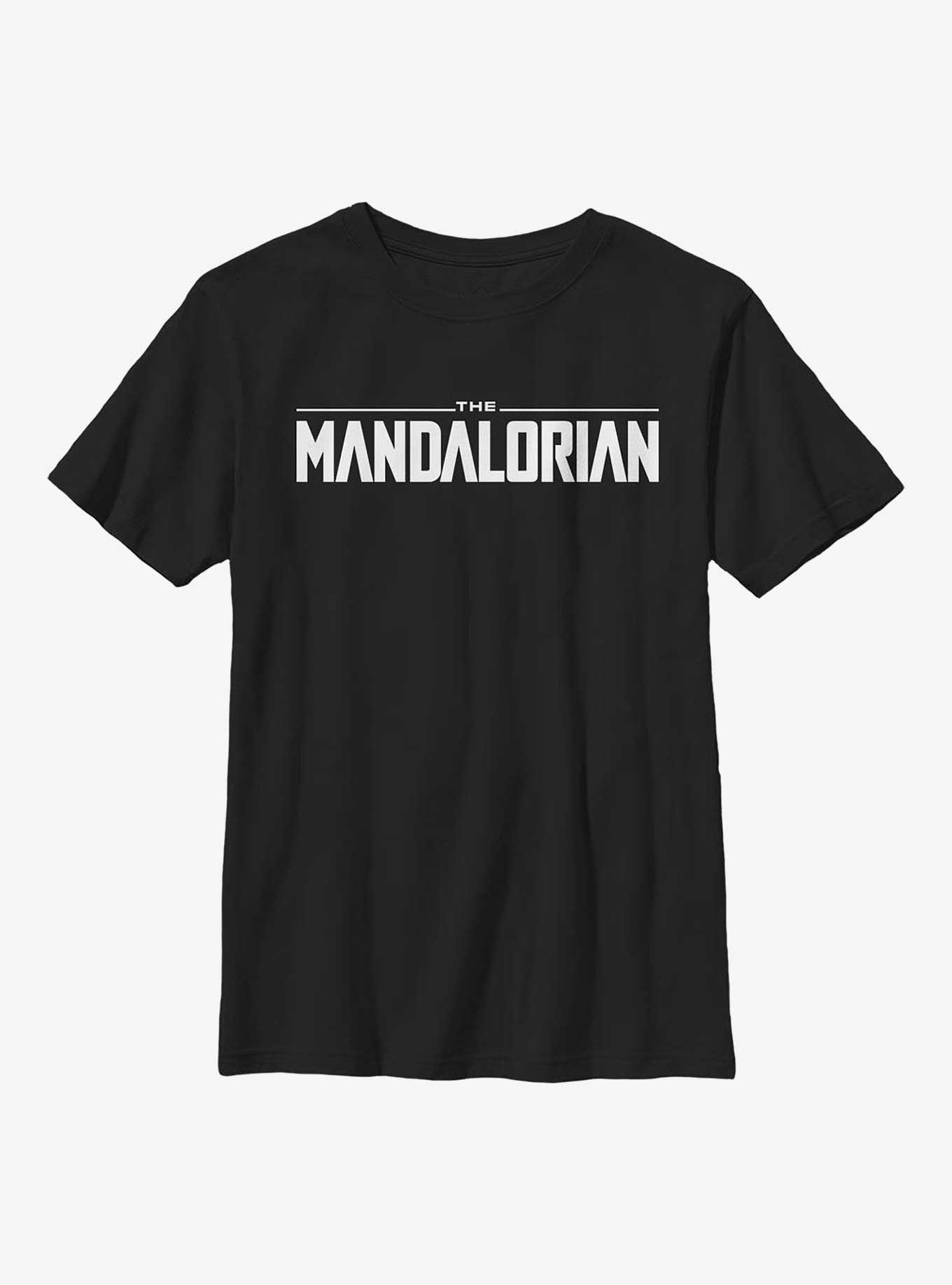 Star Wars The Mandalorian Logo Bw Youth T-Shirt, , hi-res