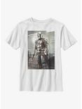 Star Wars The Mandalorian Stance Poster Youth T-Shirt, WHITE, hi-res