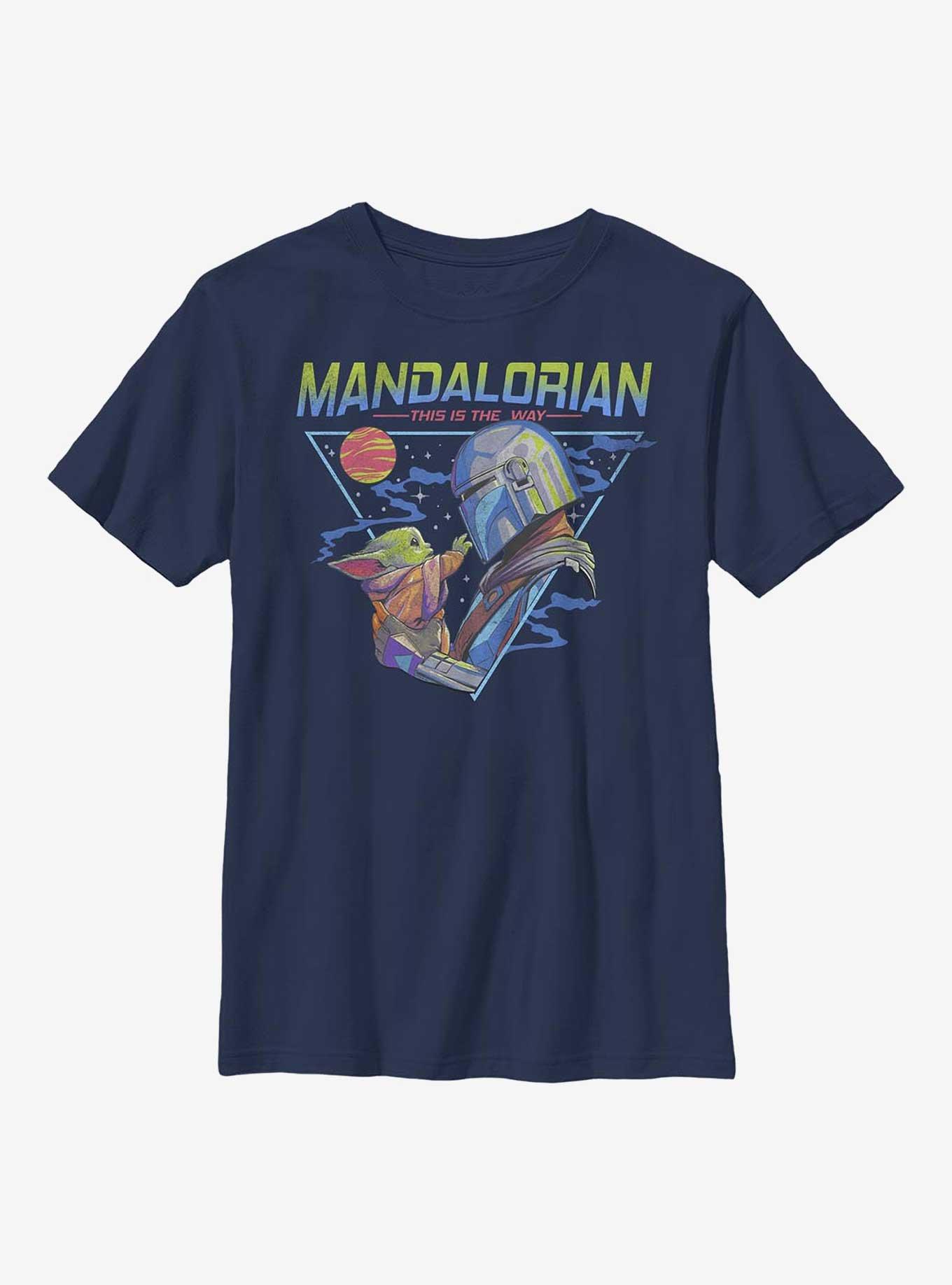 Star Wars The Mandalorian Triangle Youth T-Shirt, NAVY, hi-res