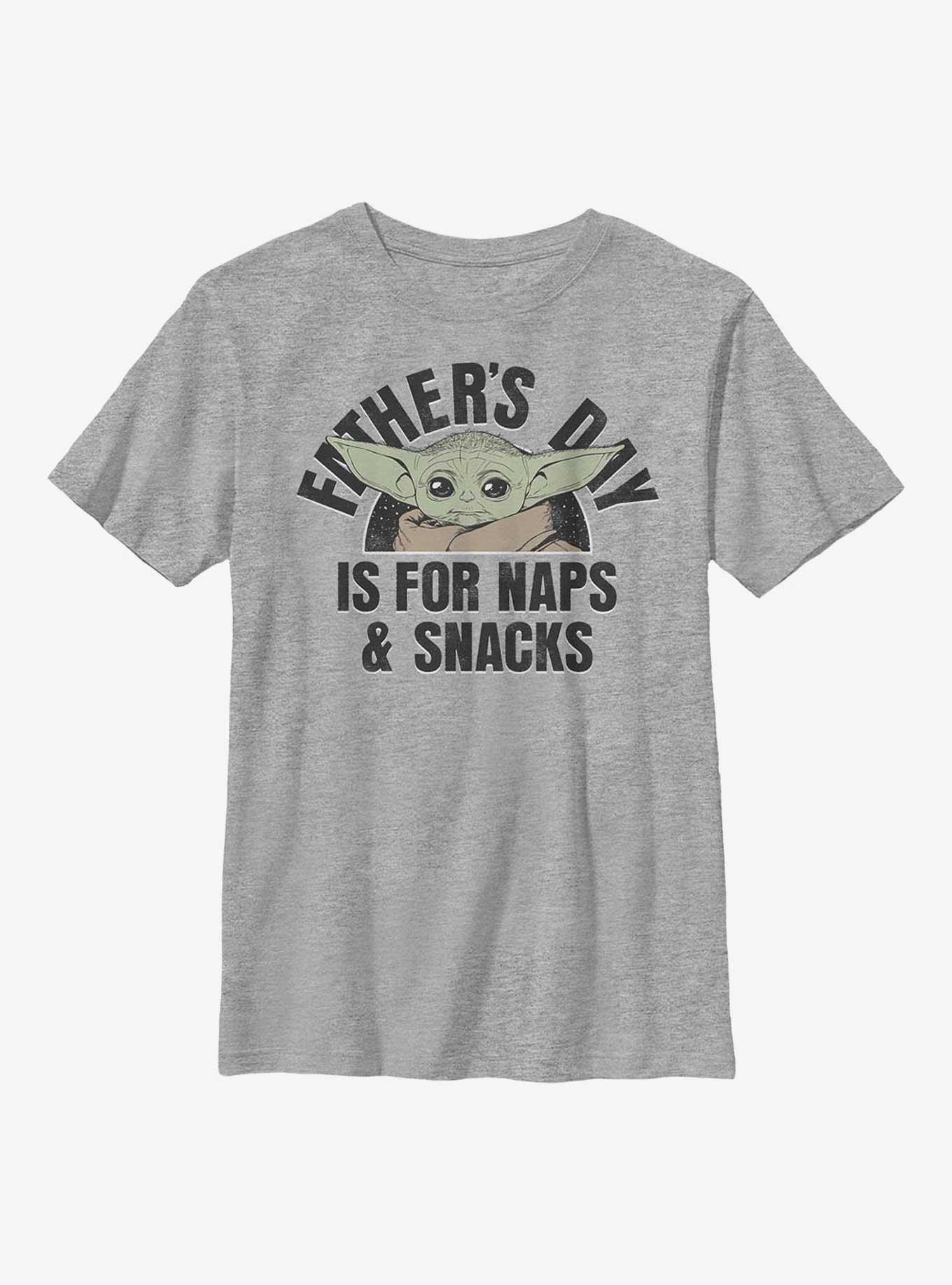 Star Wars The Mandalorian Naps And Snacks Youth T-Shirt, ATH HTR, hi-res