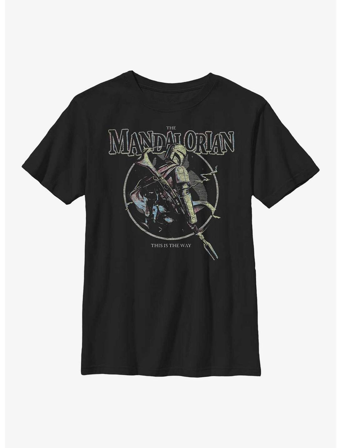Star Wars The Mandalorian Pastel Pop Youth T-Shirt, BLACK, hi-res
