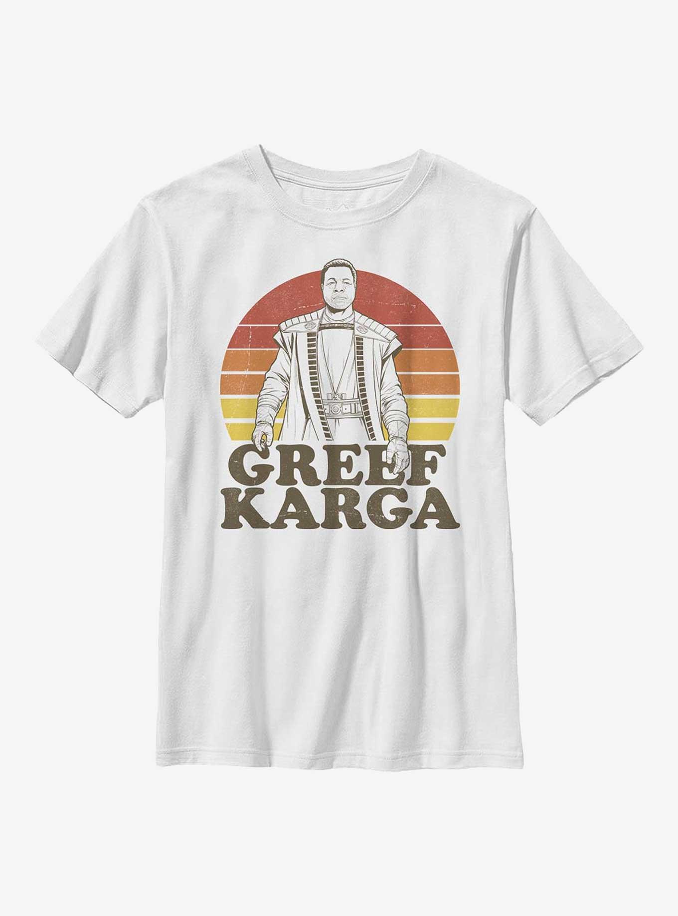 Star Wars The Mandalorian Retro Sunset Greef Youth T-Shirt, WHITE, hi-res