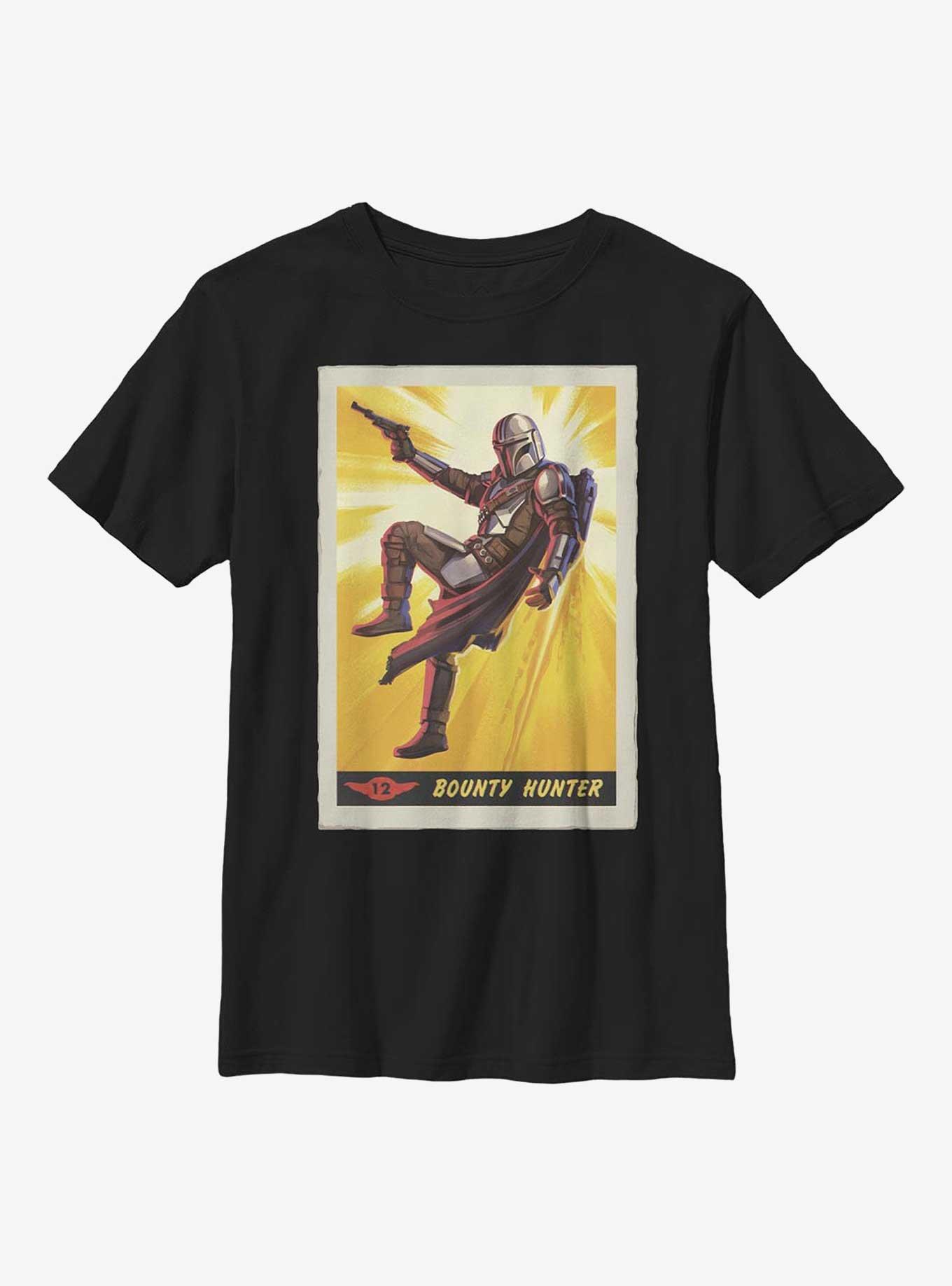 Star Wars The Mandalorian Shooting Pose Poster Youth T-Shirt, BLACK, hi-res