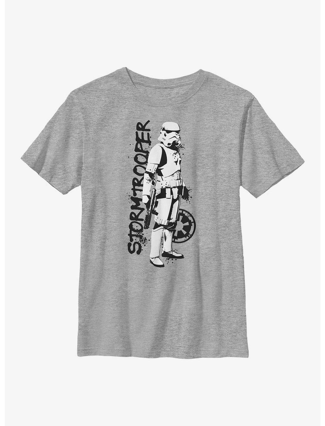 Star Wars The Mandalorian Stormtrooper Splatter Youth T-Shirt, ATH HTR, hi-res