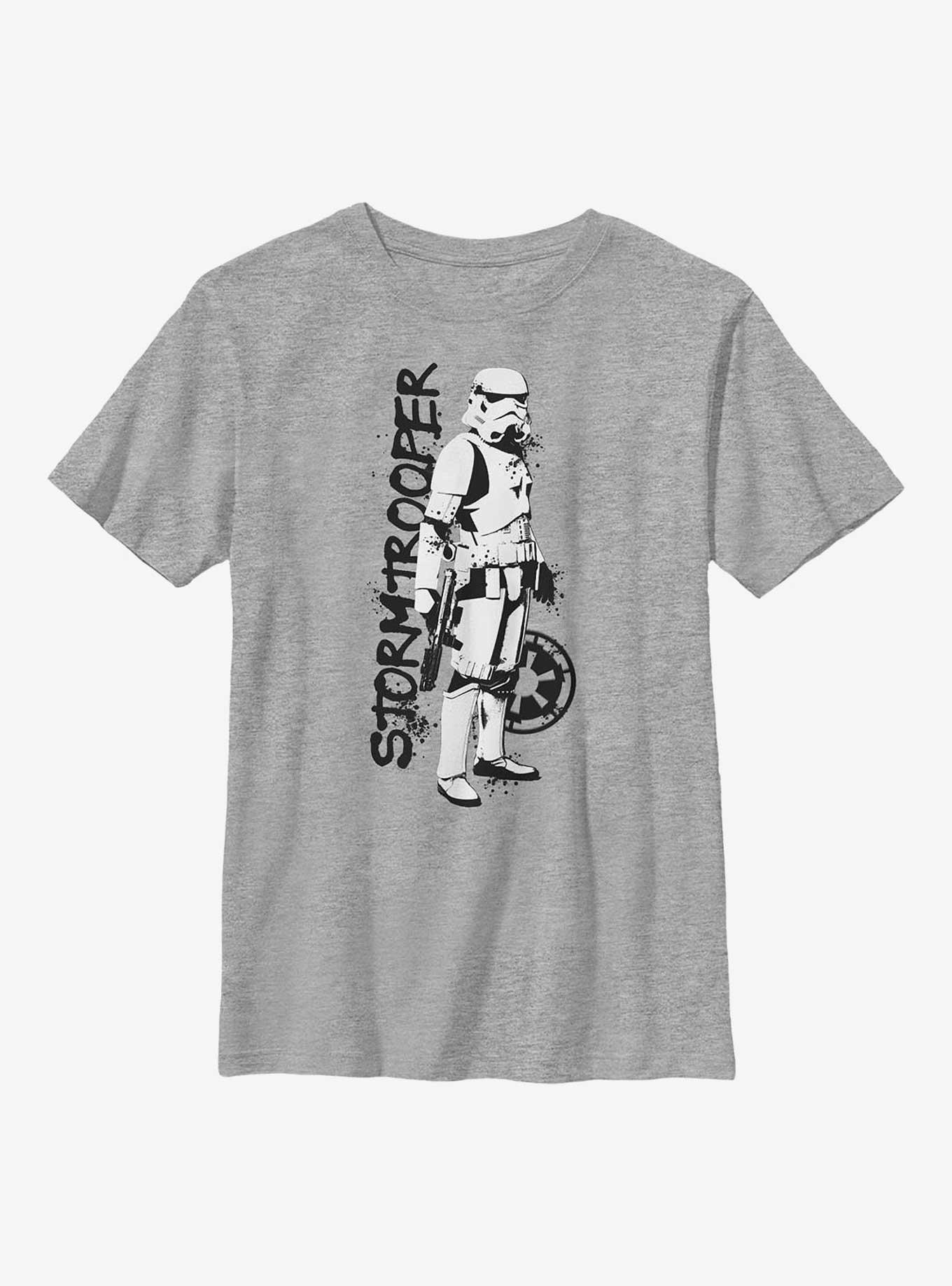 Star Wars The Mandalorian Stormtrooper Splatter Youth T-Shirt, ATH HTR, hi-res