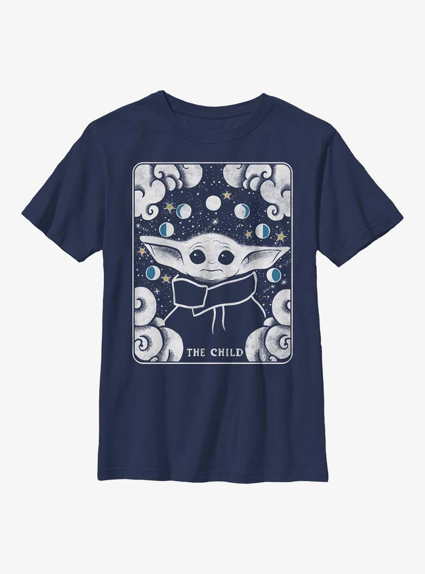 Star Wars The Mandalorian Tarot Child Youth T-Shirt, NAVY, hi-res