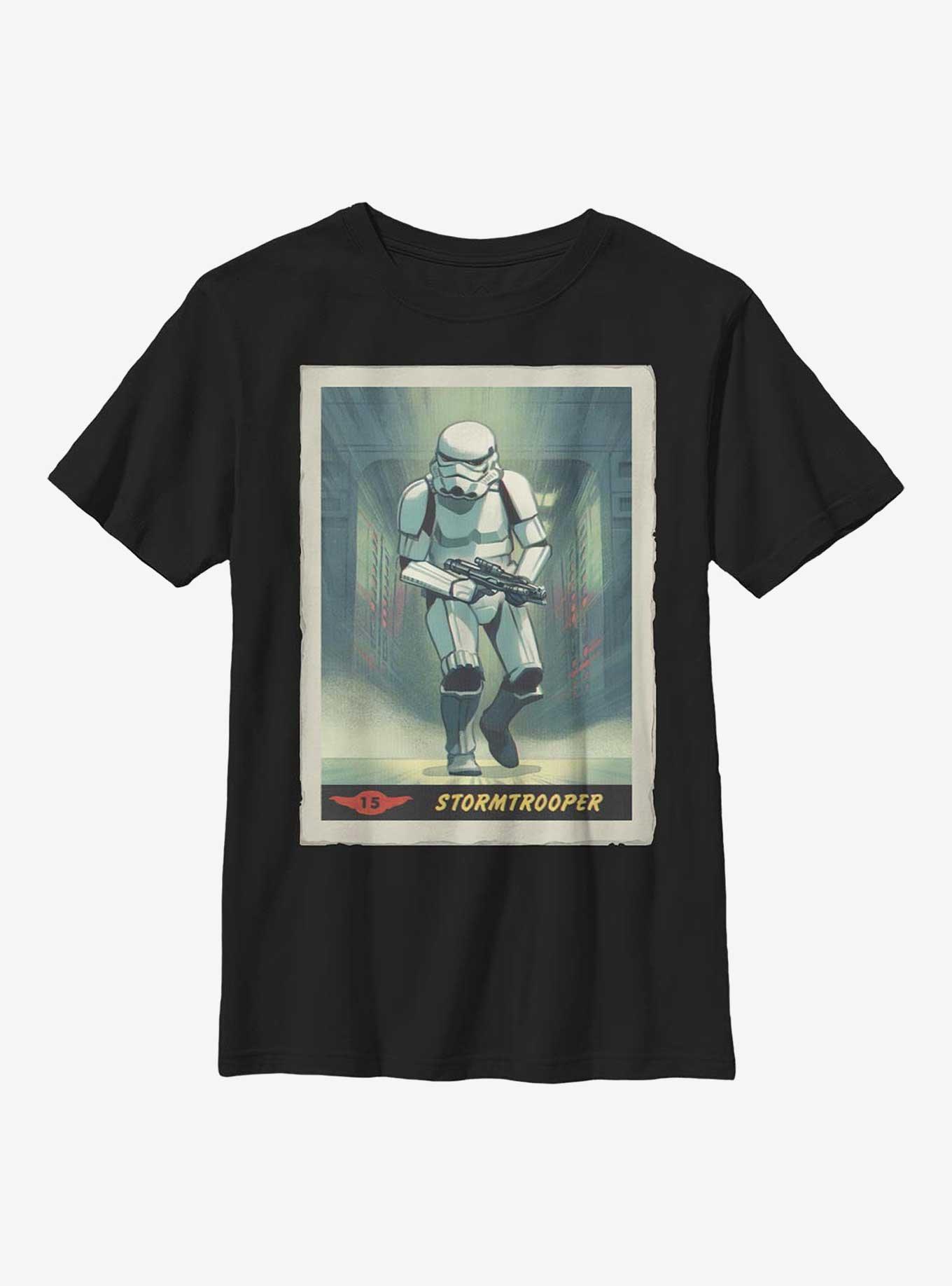 Star Wars The Mandalorian Stormtrooper Running Poster Youth T-Shirt, BLACK, hi-res