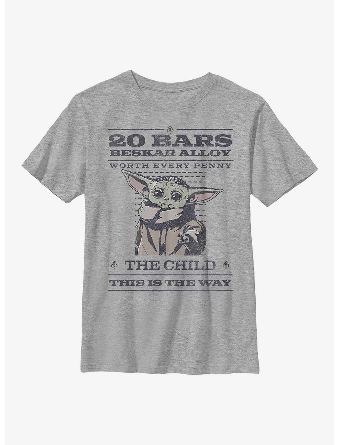 Star Wars The Mandalorian Wanted Poster Youth T-Shirt, ATH HTR, hi-res