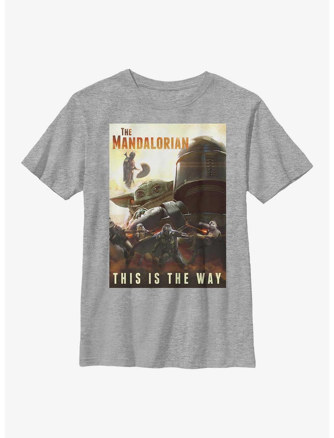 Star Wars The Mandalorian The Way Poster Youth T-Shirt, ATH HTR, hi-res