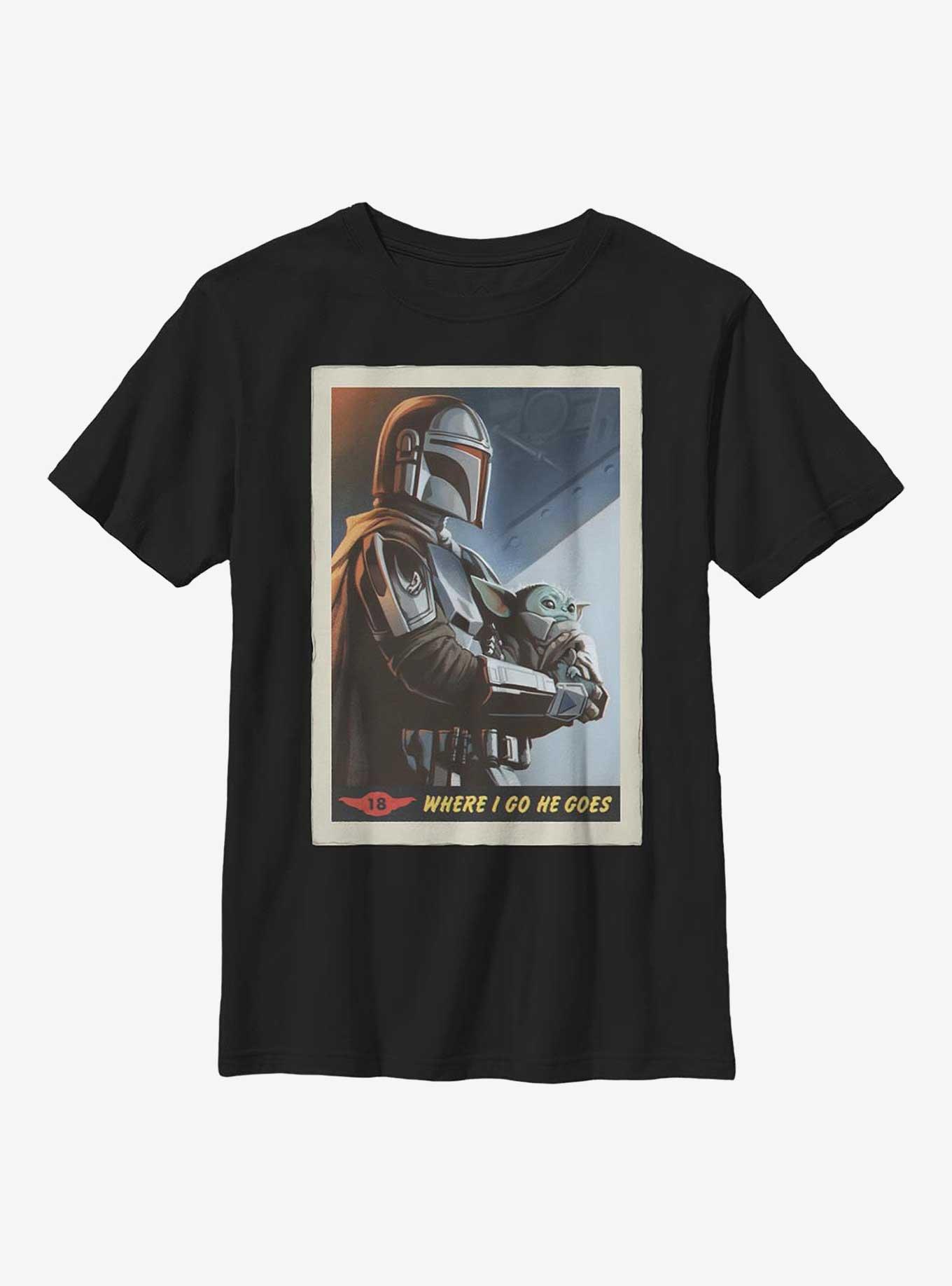 Star Wars The Mandalorian Where He Goes Youth T-Shirt, BLACK, hi-res