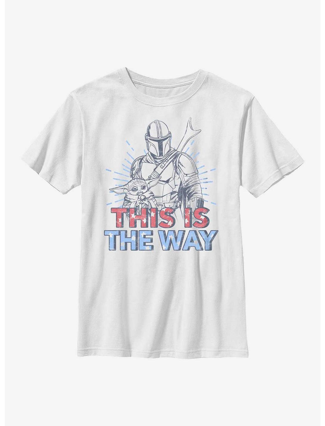Star Wars The Mandalorian Americana Buddies Youth T-Shirt, WHITE, hi-res