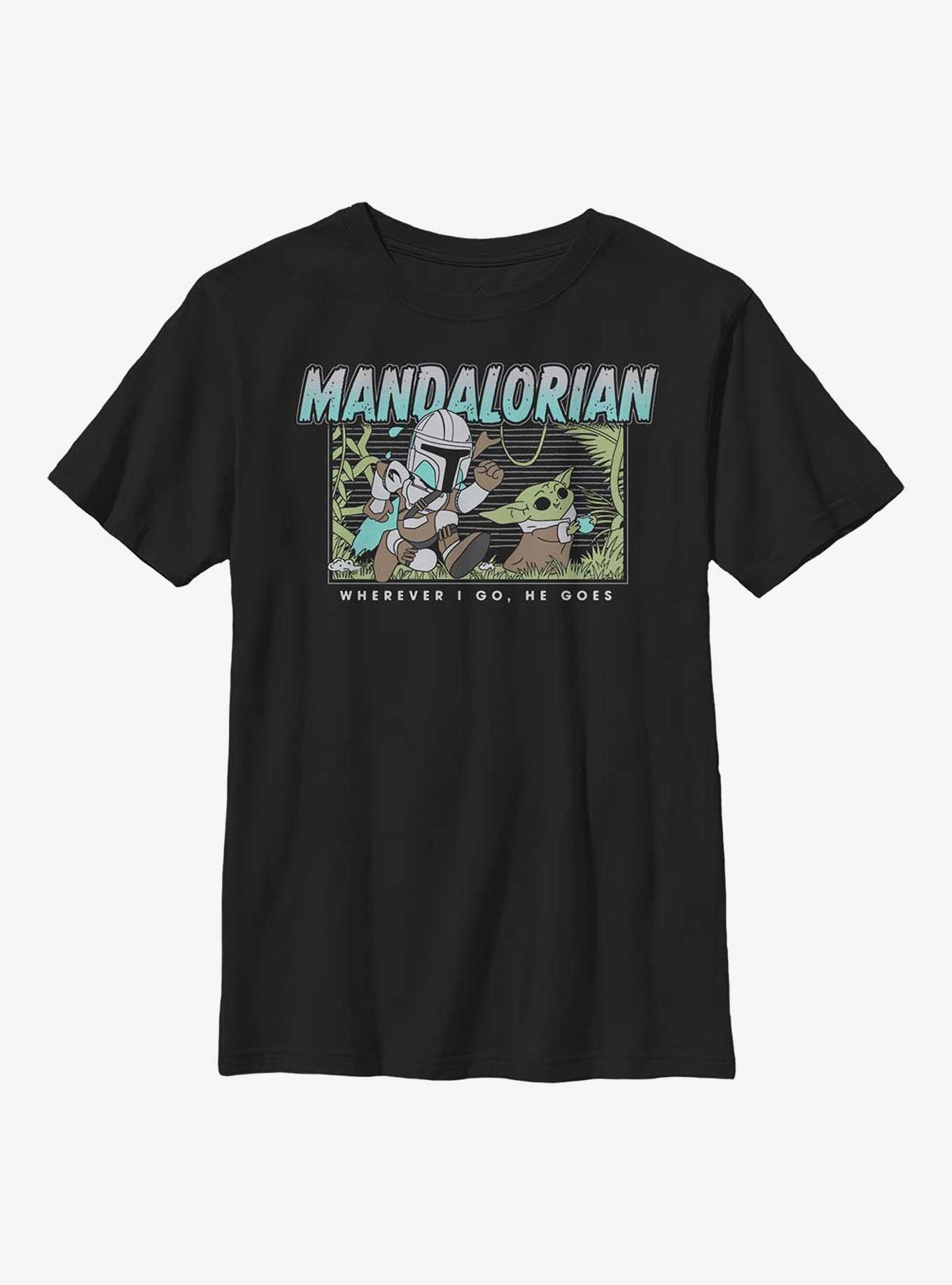 Star Wars The Mandalorian Macaroon Chase Youth T-Shirt, BLACK, hi-res