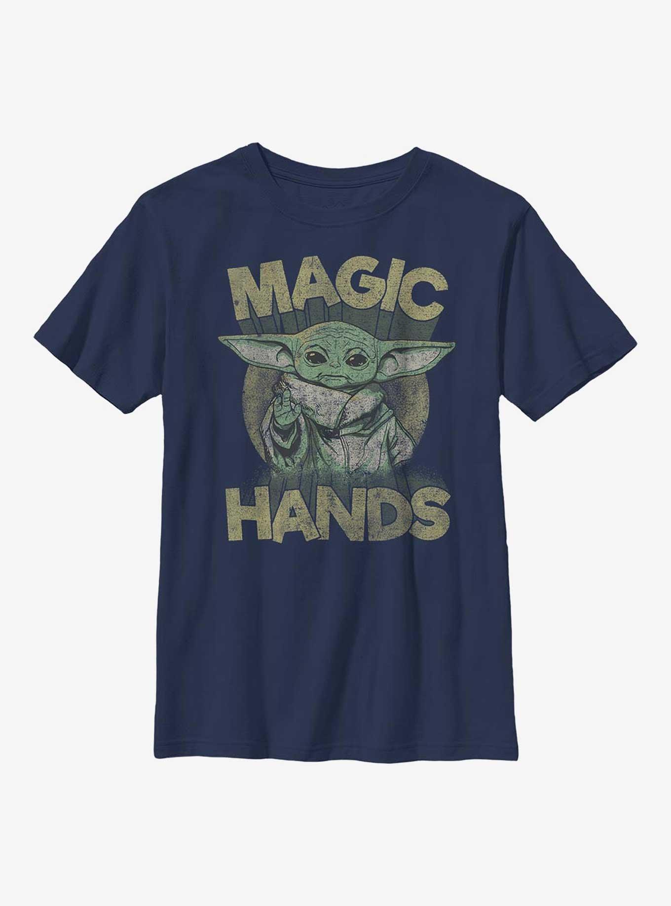 Star Wars The Mandalorian Magic Hands Youth T-Shirt, NAVY, hi-res