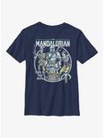 Star Wars The Mandalorian Mando Crew Pop Youth T-Shirt, NAVY, hi-res