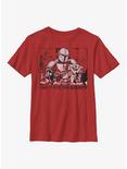Star Wars The Mandalorian Mando Logo Youth T-Shirt, RED, hi-res