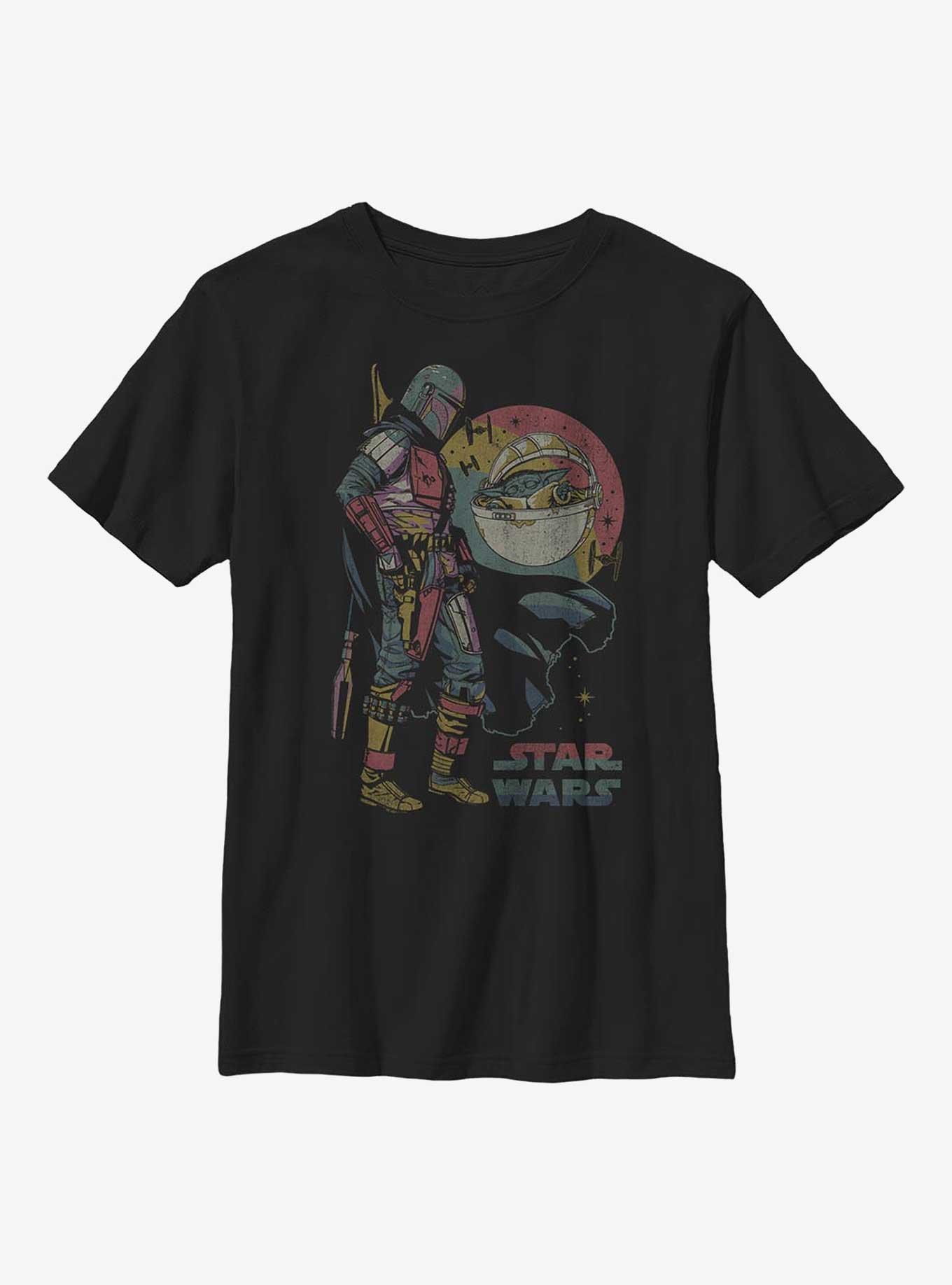 Star Wars The Mandalorian Poster Youth T-Shirt, BLACK, hi-res