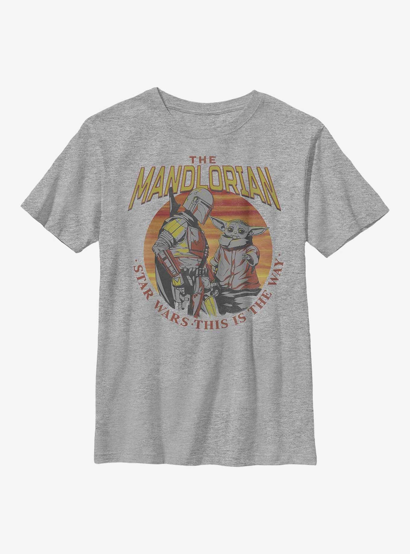 Star Wars The Mandalorian Mando Sunset Youth T-Shirt, ATH HTR, hi-res