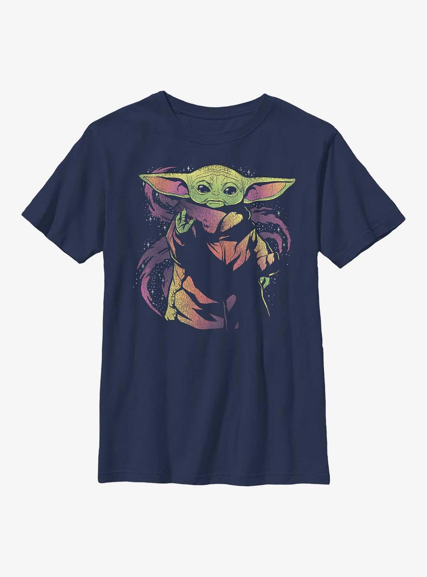 Star Wars The Mandalorian Neon Child Youth T-Shirt, NAVY, hi-res