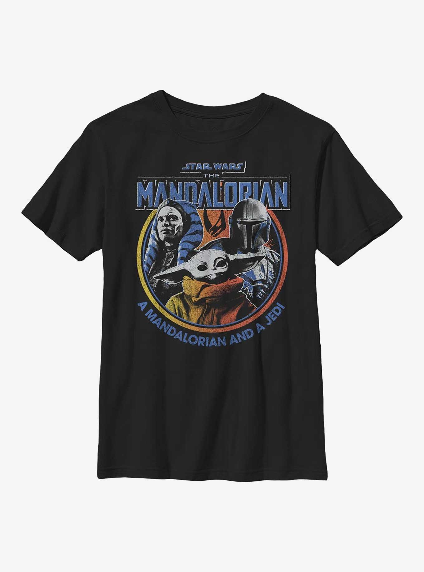 Star Wars The Mandalorian Retro Bright Youth T-Shirt, BLACK, hi-res