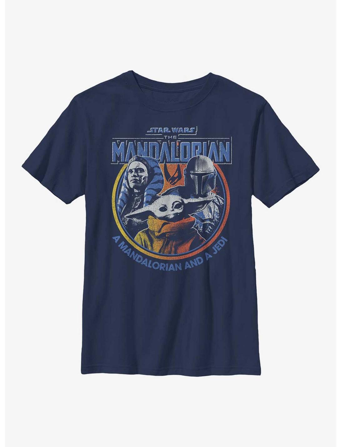 Star Wars The Mandalorian Retro Bright Youth T-Shirt, NAVY, hi-res