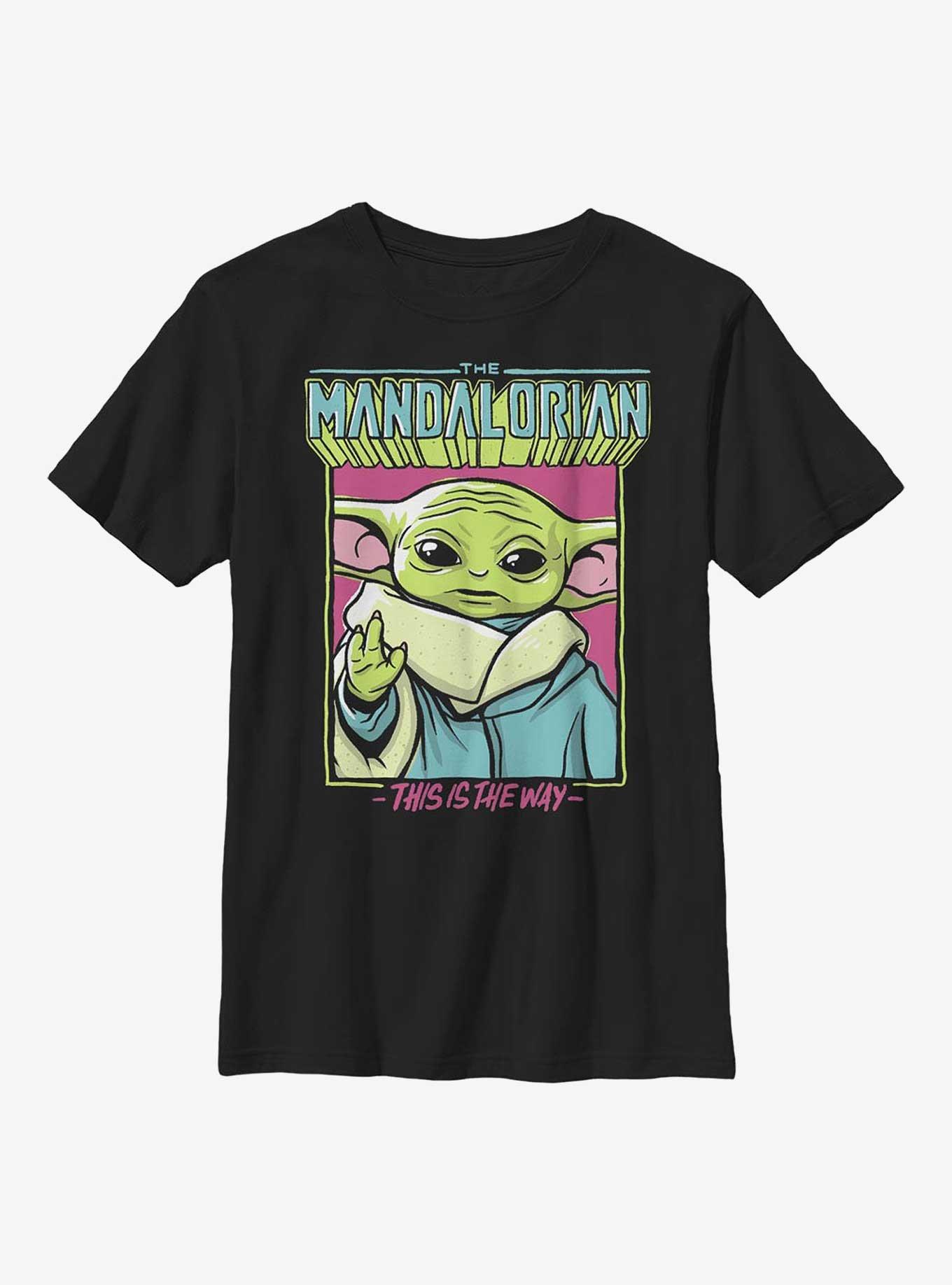 Star Wars The Mandalorian Sketch Child Youth T-Shirt, BLACK, hi-res