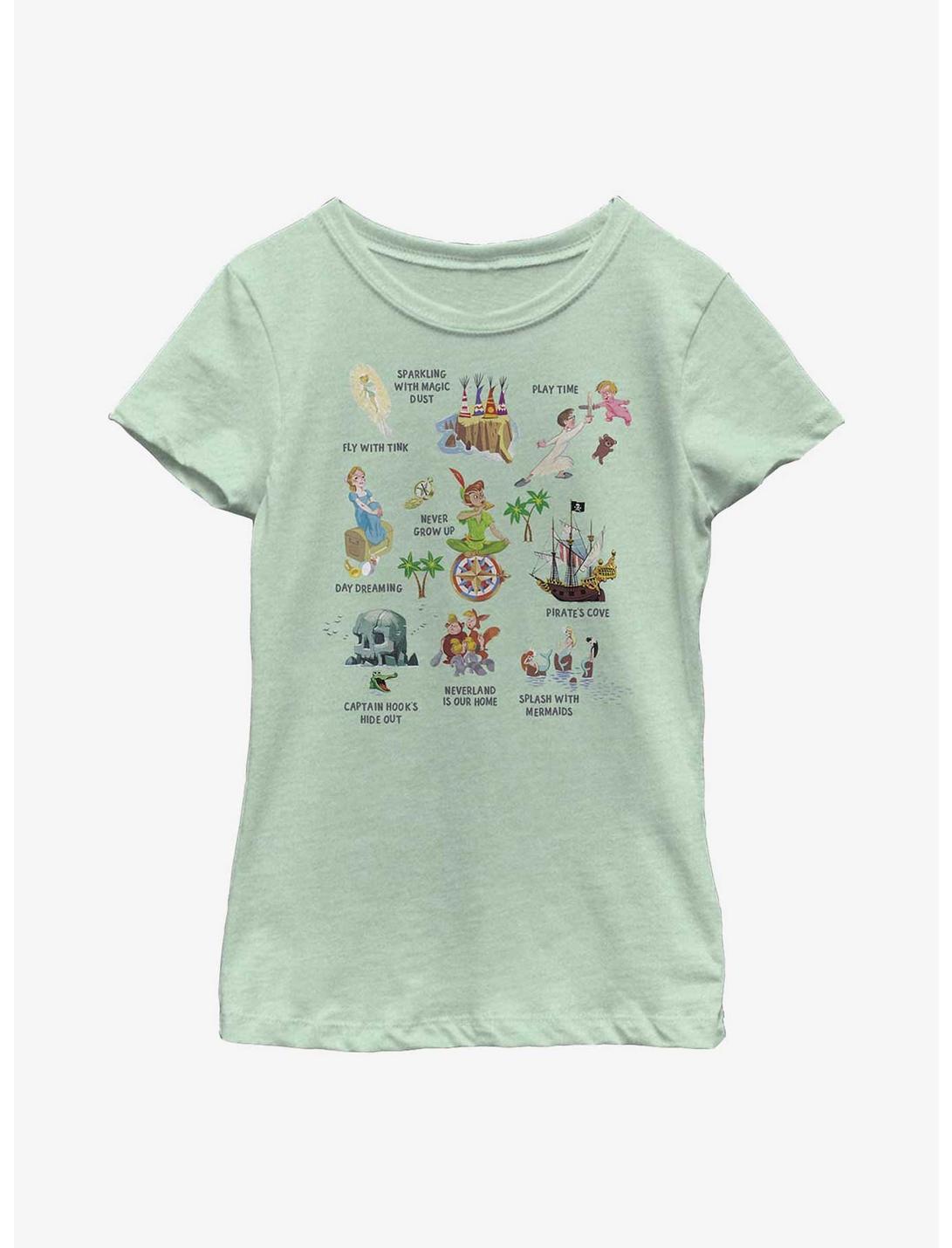Disney Peter Pan Cute Elements Youth Girls T-Shirt, MINT, hi-res