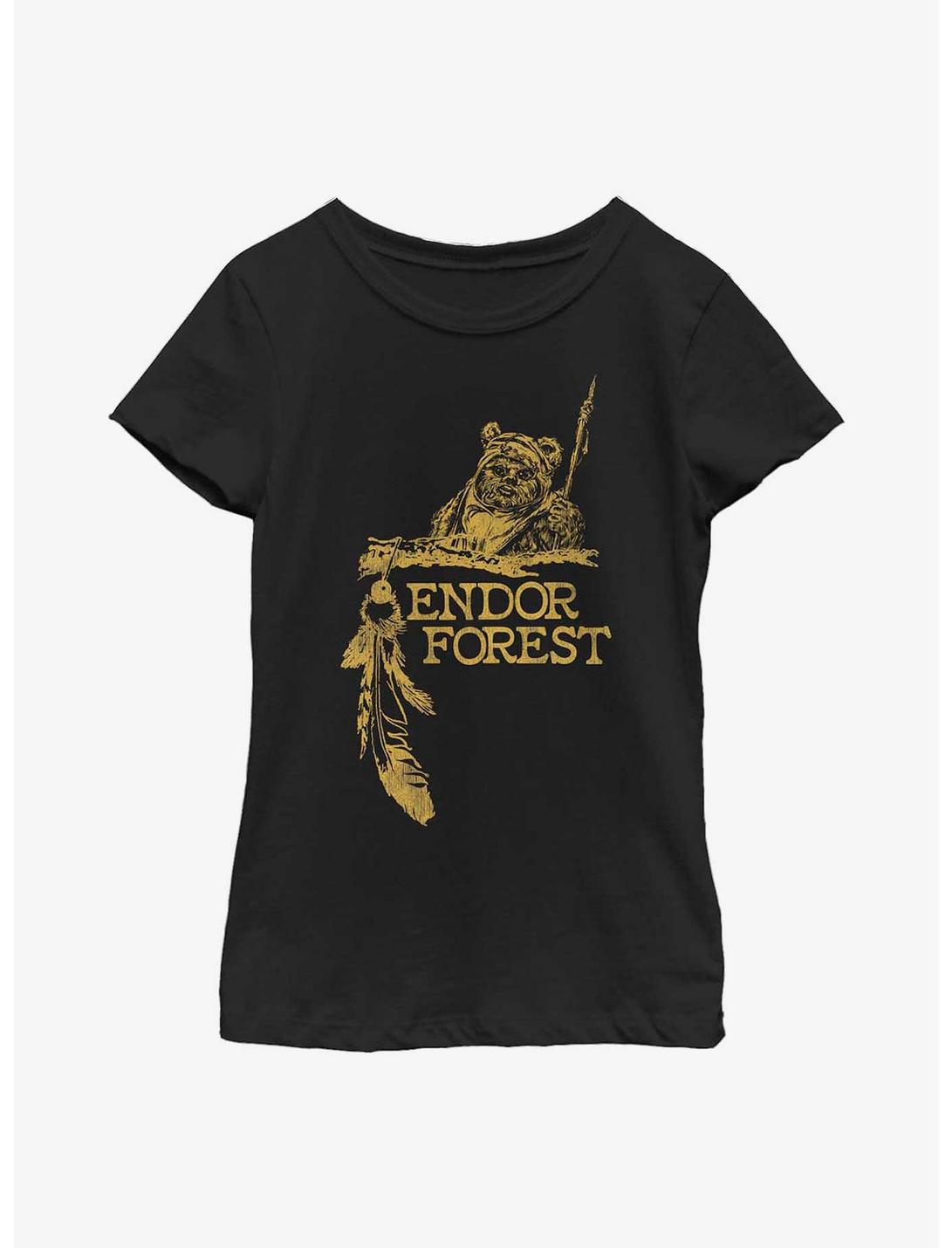 Star Wars Endor Forest Youth Girls T-Shirt, BLACK, hi-res