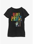 Star Wars Rebel Pride Youth Girls T-Shirt, BLACK, hi-res