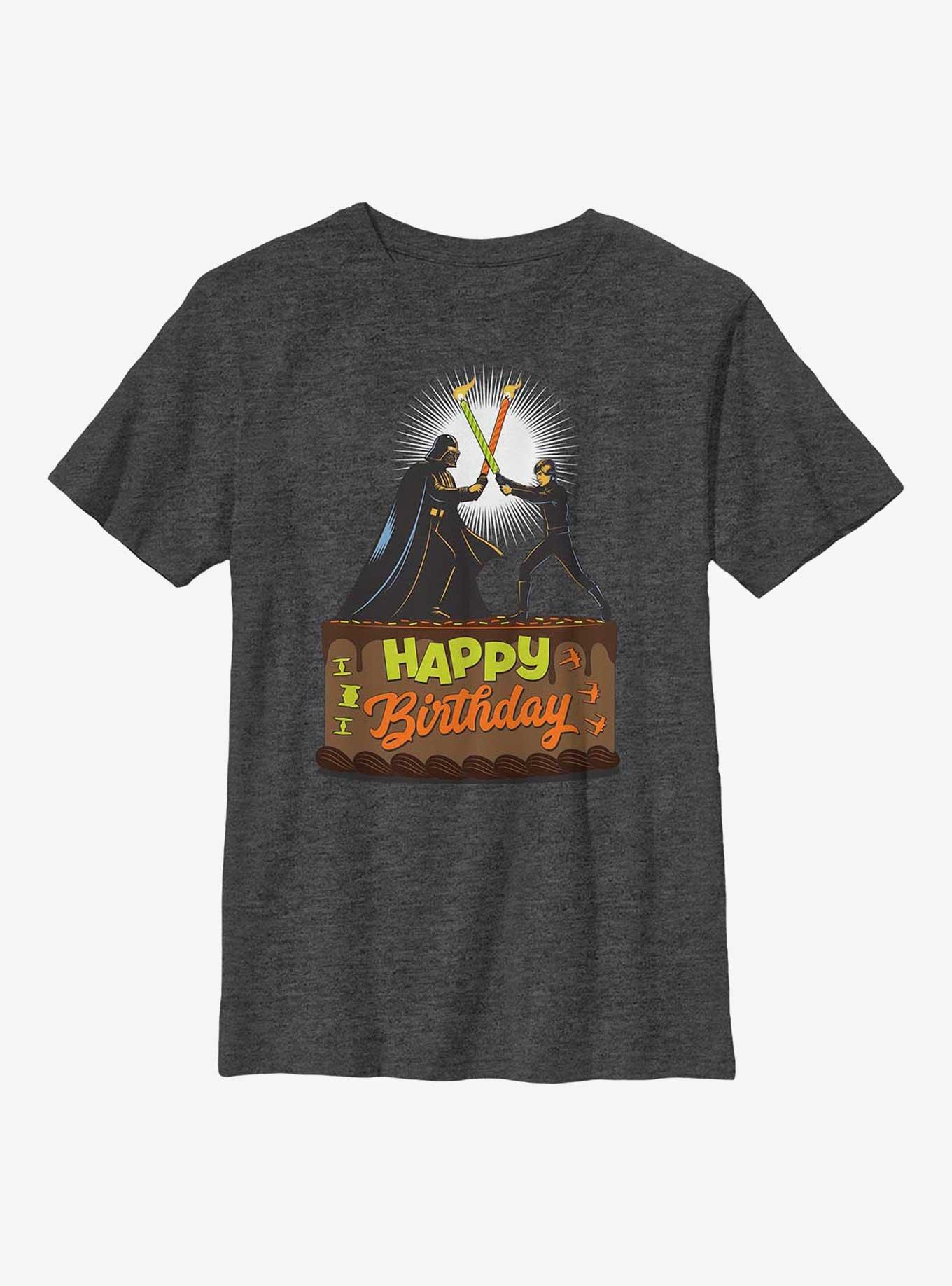 Star Wars 2Dbirthday3 Youth T-Shirt, CHAR HTR, hi-res