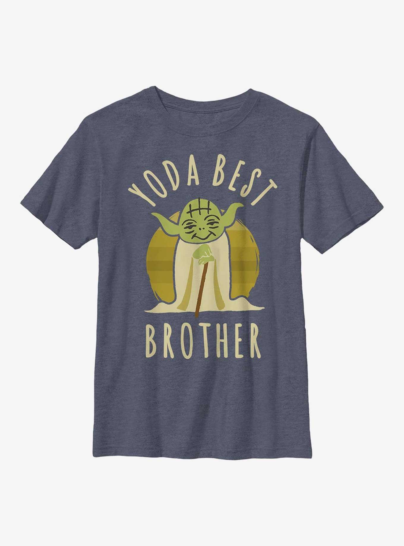 Star Wars Best Brother Yoda Says Youth T-Shirt, NAVY HTR, hi-res