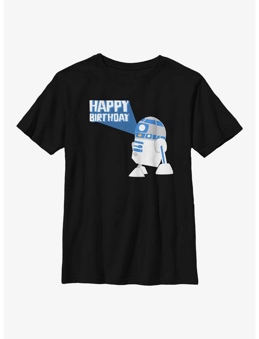 Star Wars R2D2 Happy B Day Youth T-Shirt, BLACK, hi-res