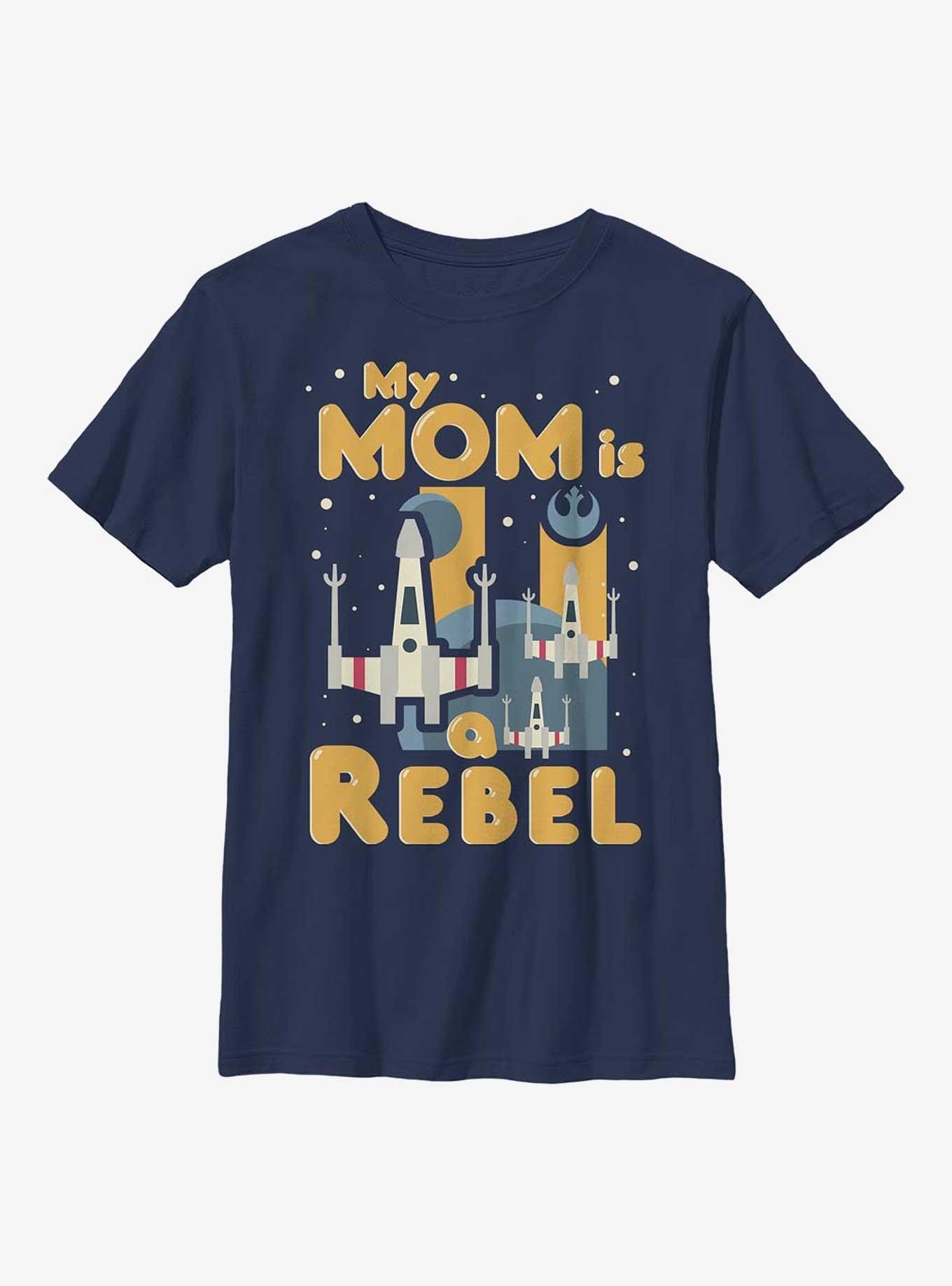 Star Wars Rebel Mom Youth T-Shirt, NAVY, hi-res