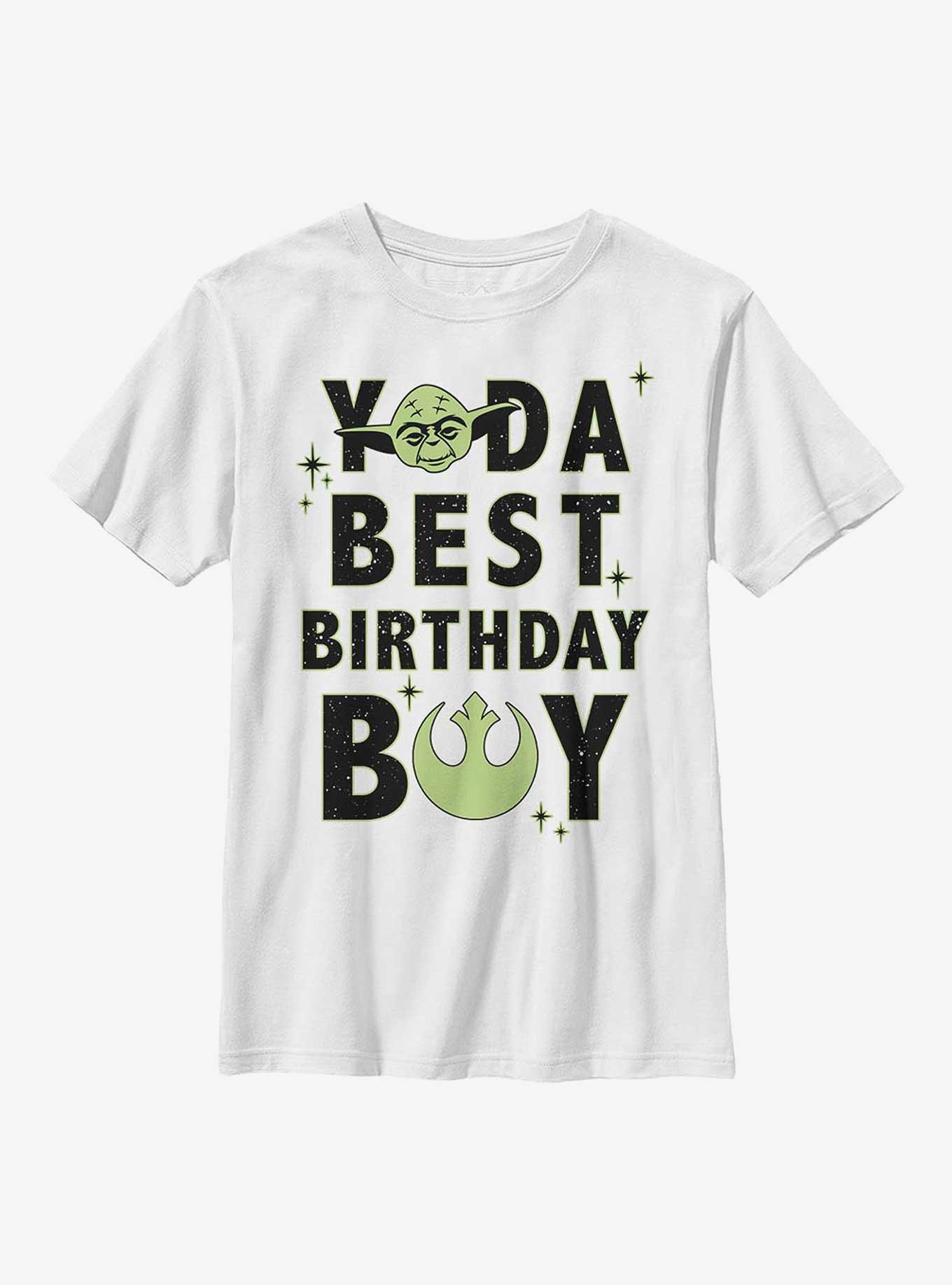 Star Wars Yoda Best Birthday Boy Youth T-Shirt, WHITE, hi-res