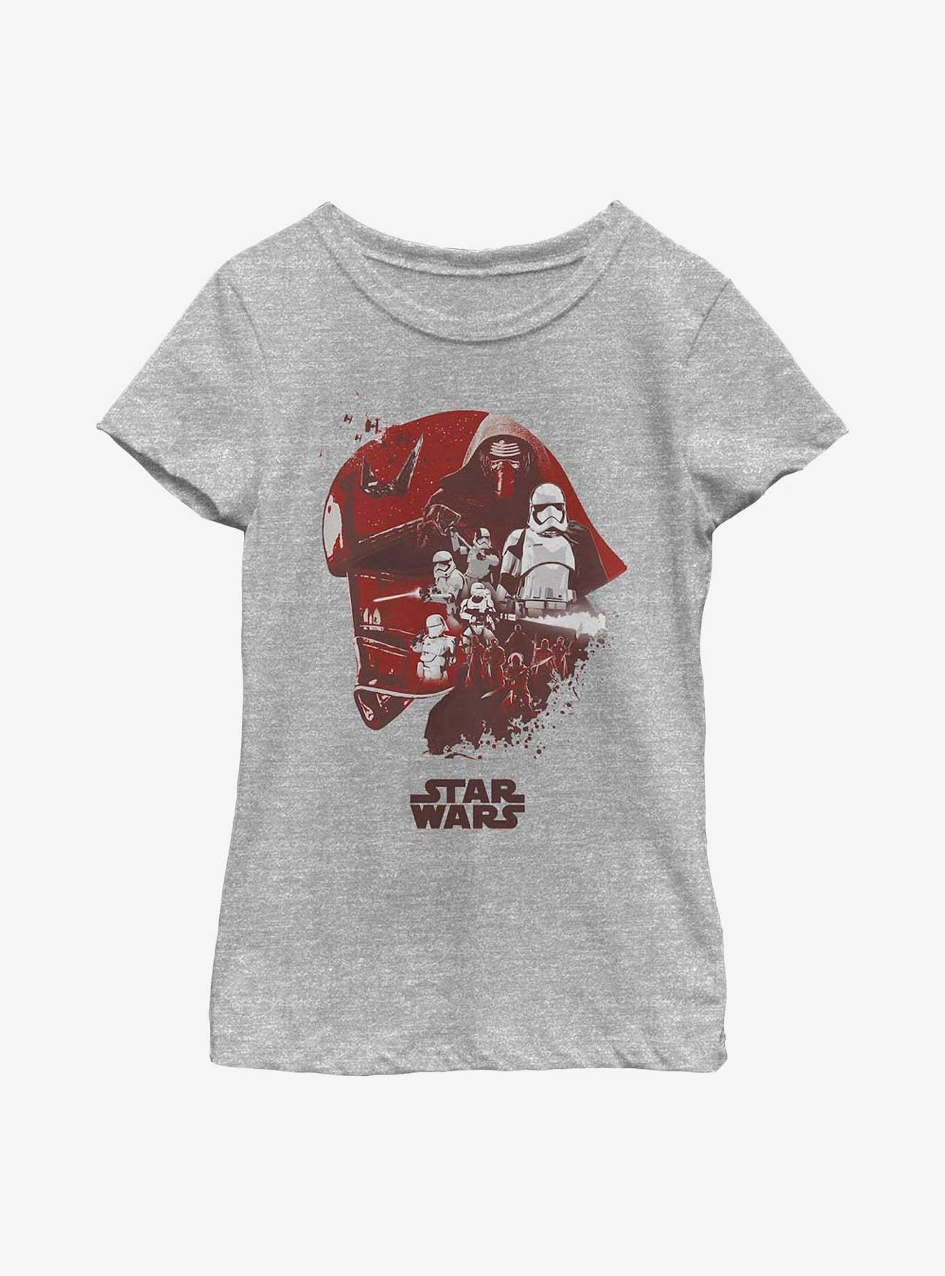 Star Wars Episode VIII: The Last Jedi Phasma Head Fill Youth Girls T-Shirt, ATH HTR, hi-res