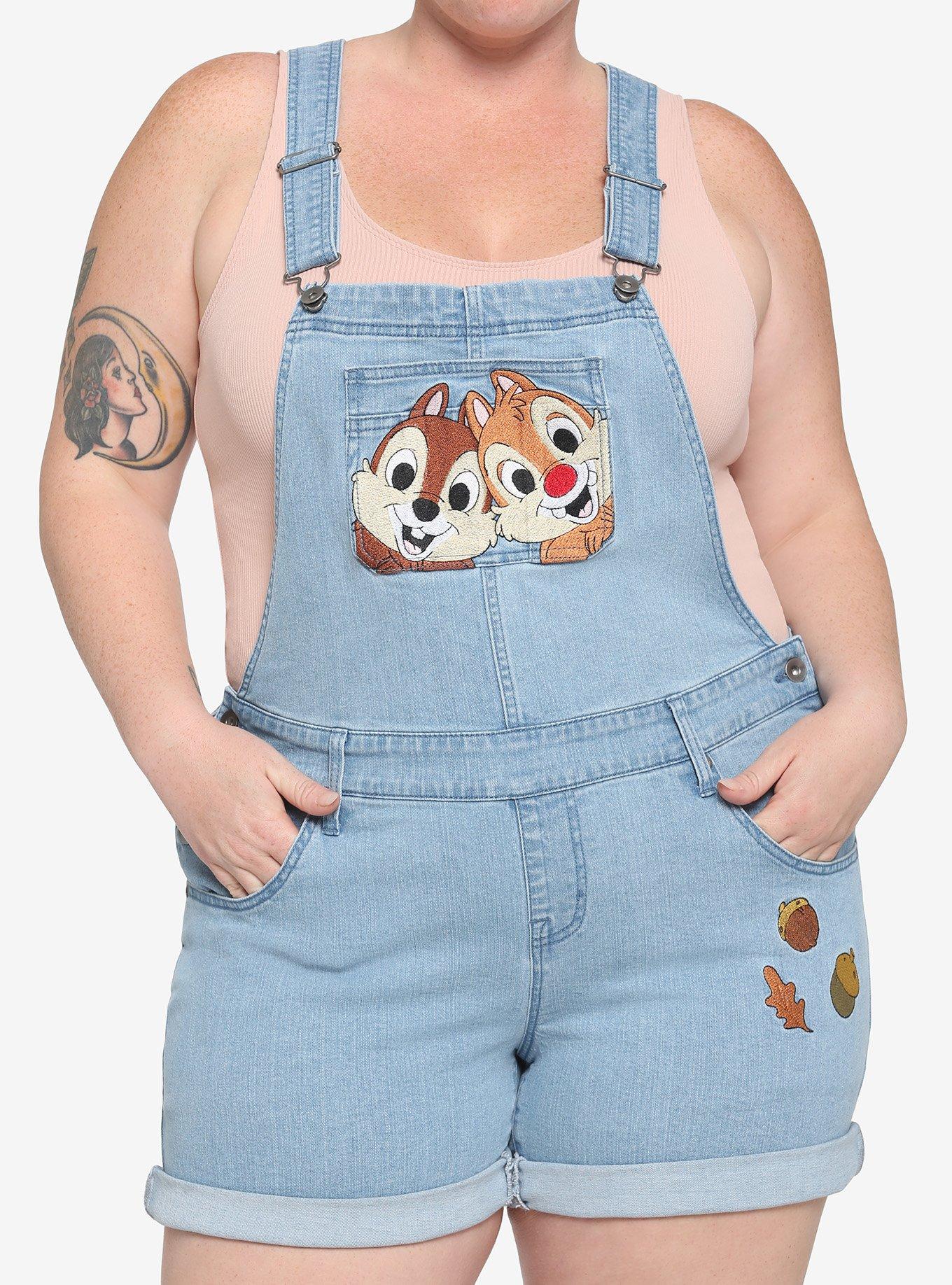 Her Universe Chip 'N' Dale Acorn Shortalls Plus Size, MULTI, hi-res