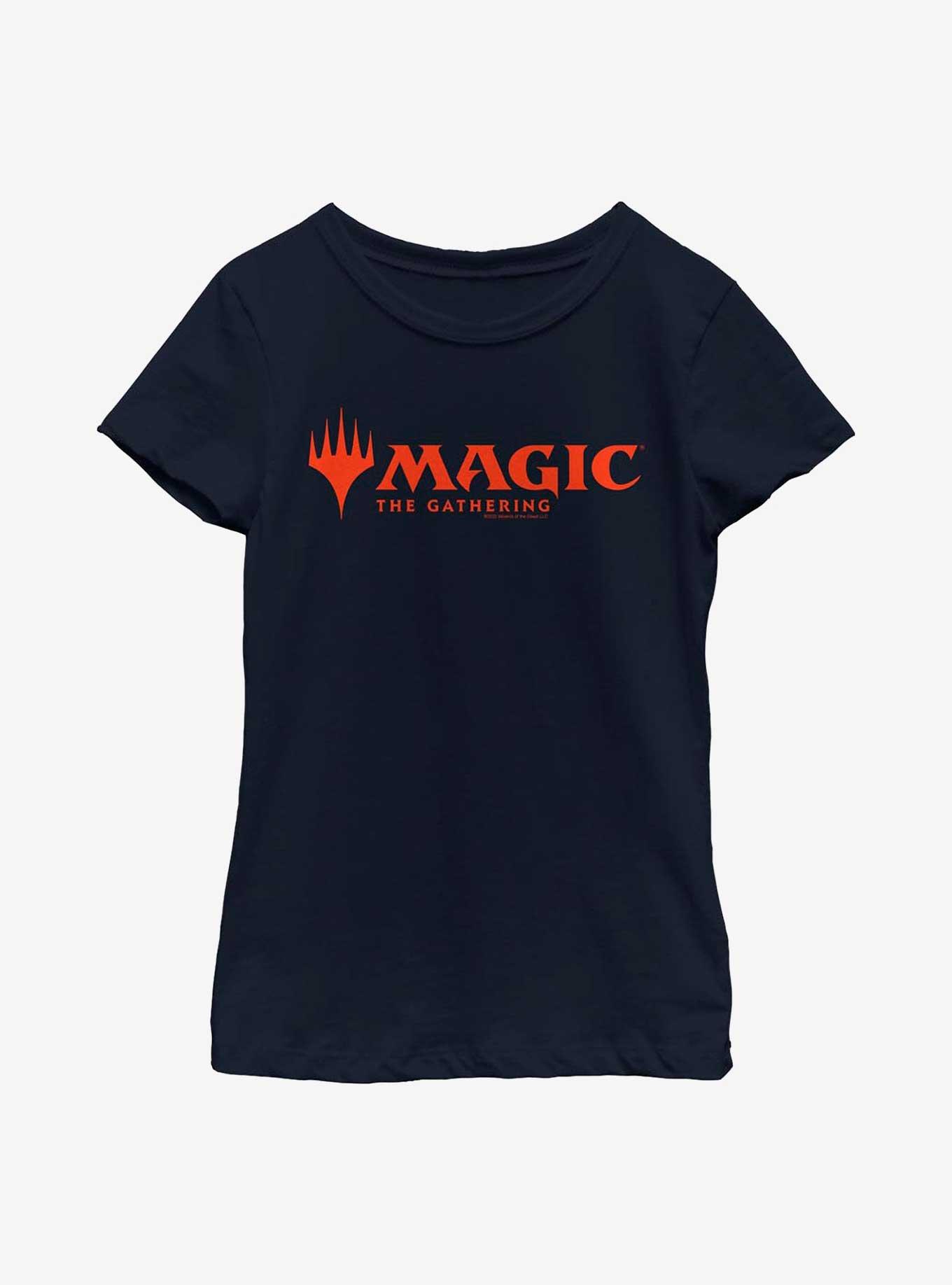 Magic: The Gathering Magic Logo Youth Girls T-Shirt, NAVY, hi-res