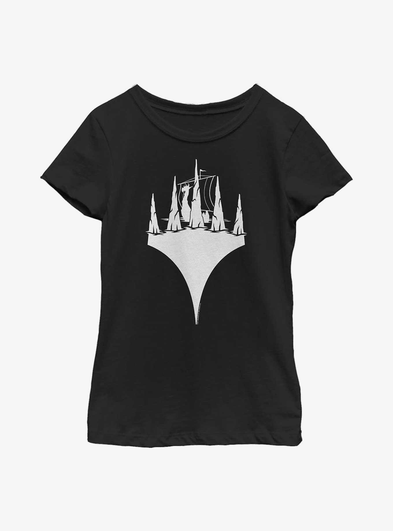 Magic: The Gathering Planeswalker Viking Ship Youth Girls T-Shirt, BLACK, hi-res