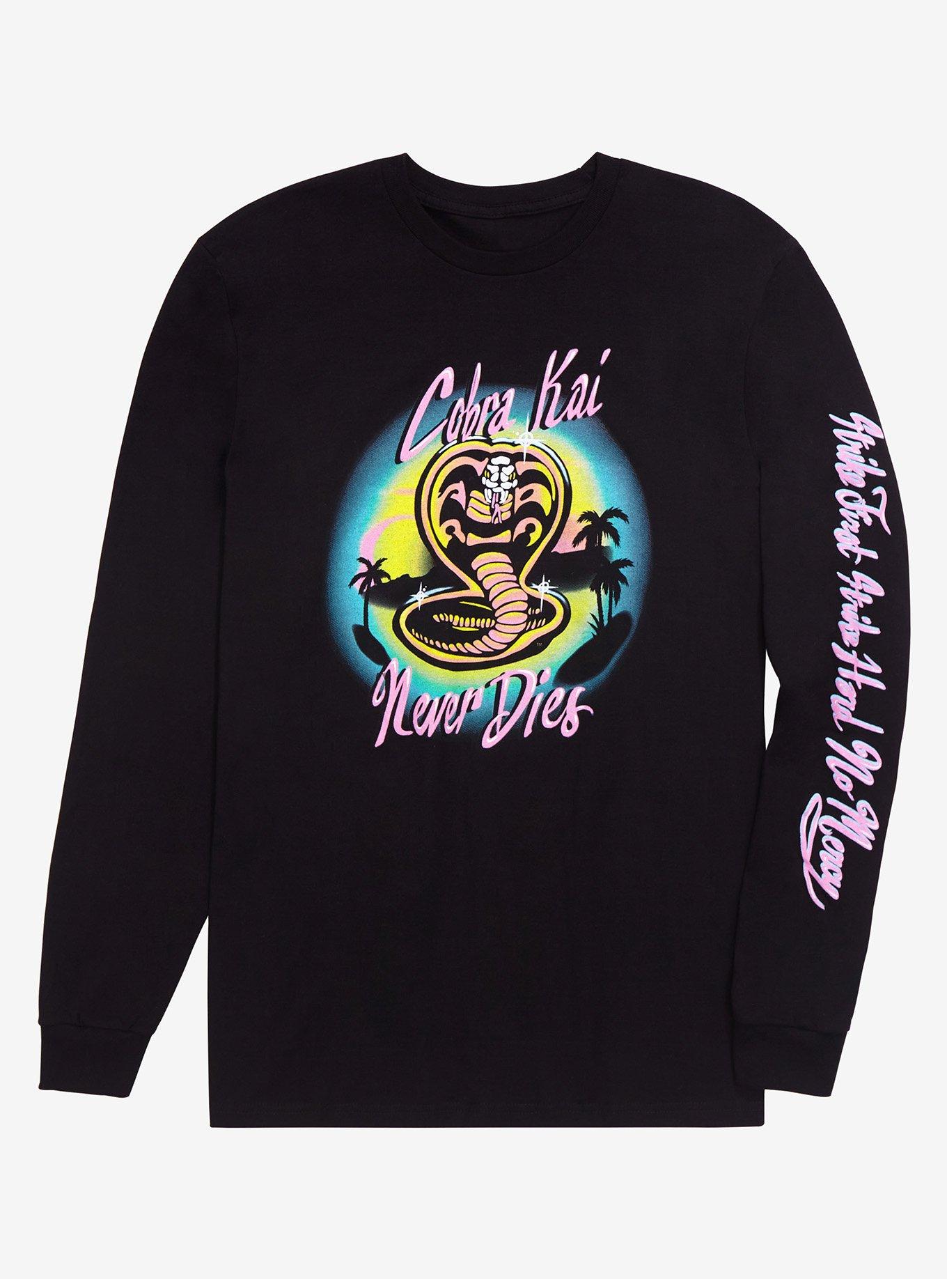 Cobra Kai Airbrush Long Sleeve T-Shirt - BoxLunch Exclusive, BLACK, hi-res
