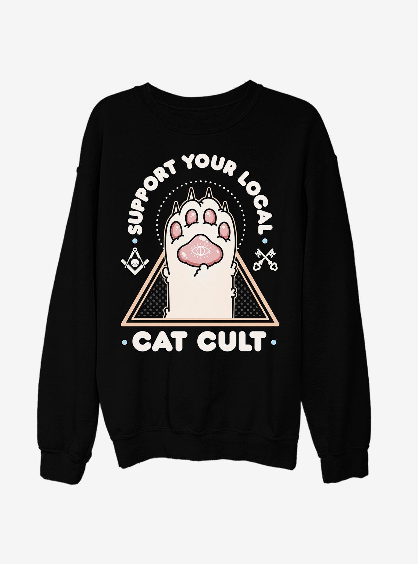 Support Your Local Cat Cult Girls Sweatshirt, MULTI, hi-res