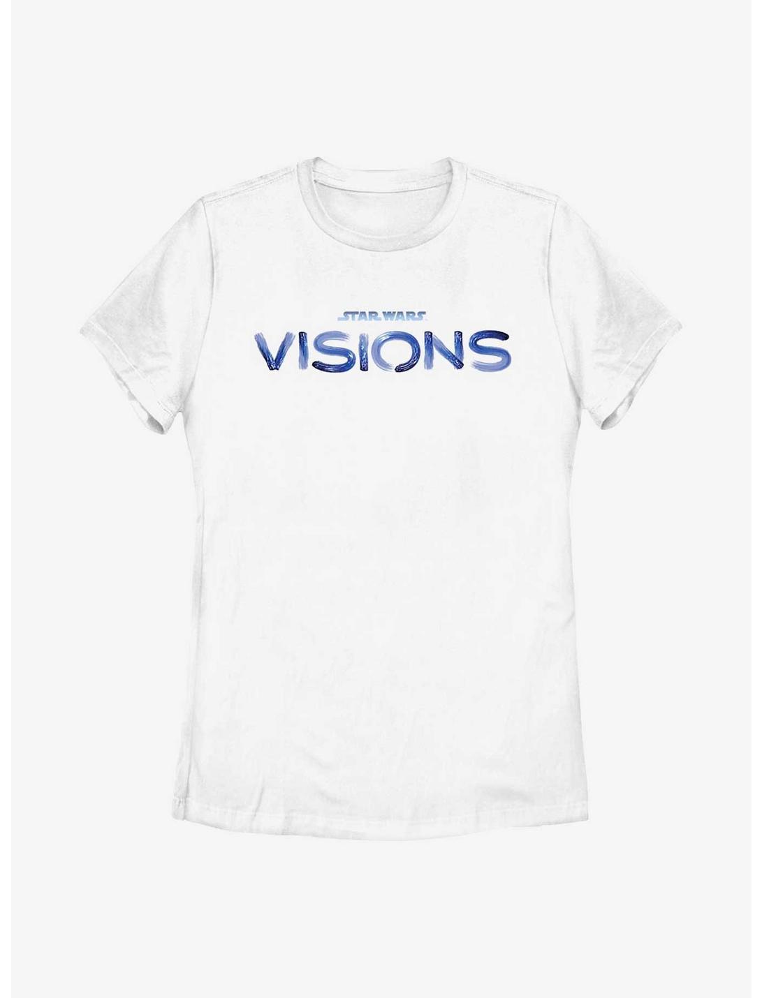 Star Wars: Visions Blue Logo Womens T-Shirt, WHITE, hi-res