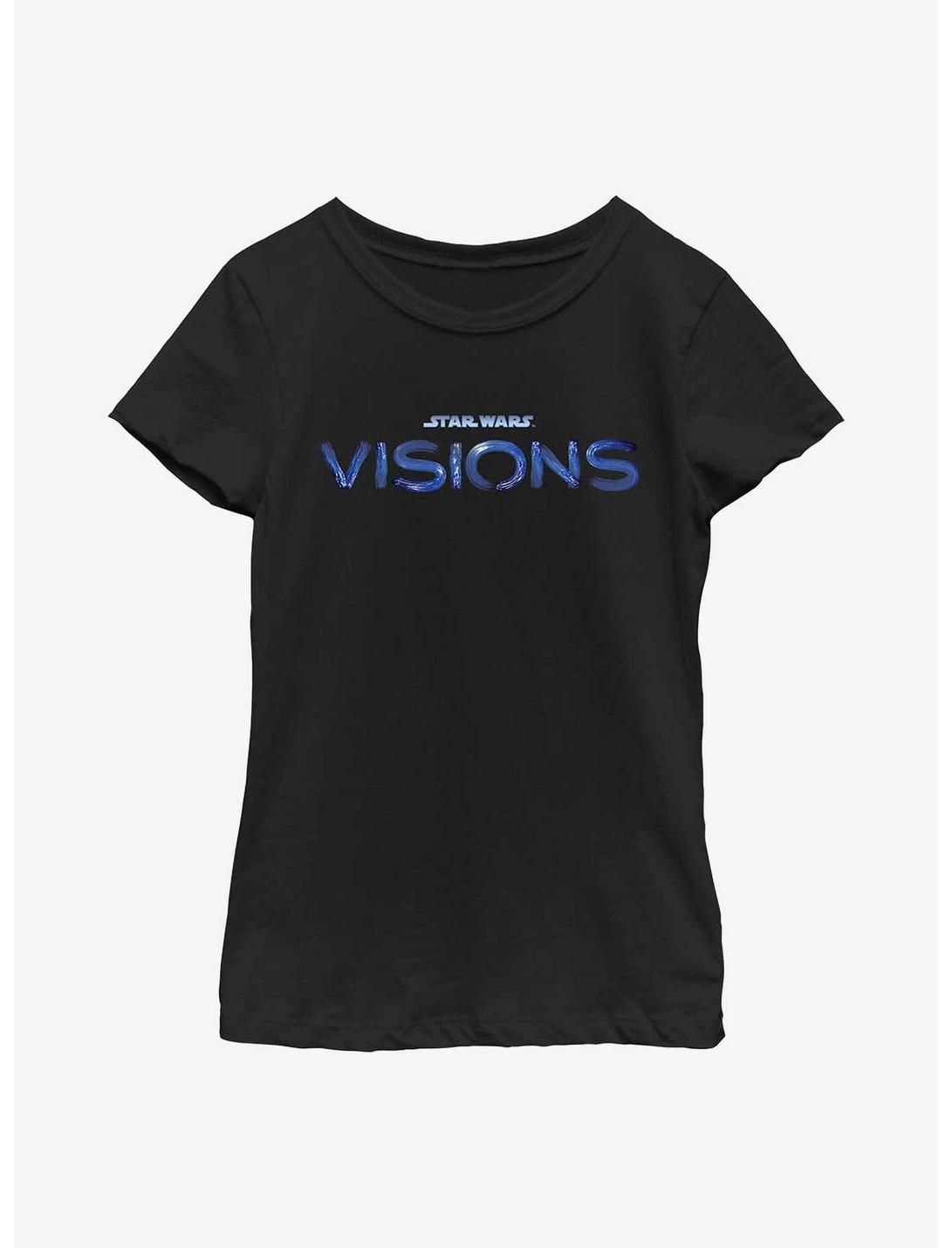 Star Wars: Visions Blue Logo Youth Girls T-Shirt, BLACK, hi-res