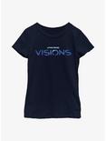 Star Wars: Visions Blue Logo Youth Girls T-Shirt, NAVY, hi-res