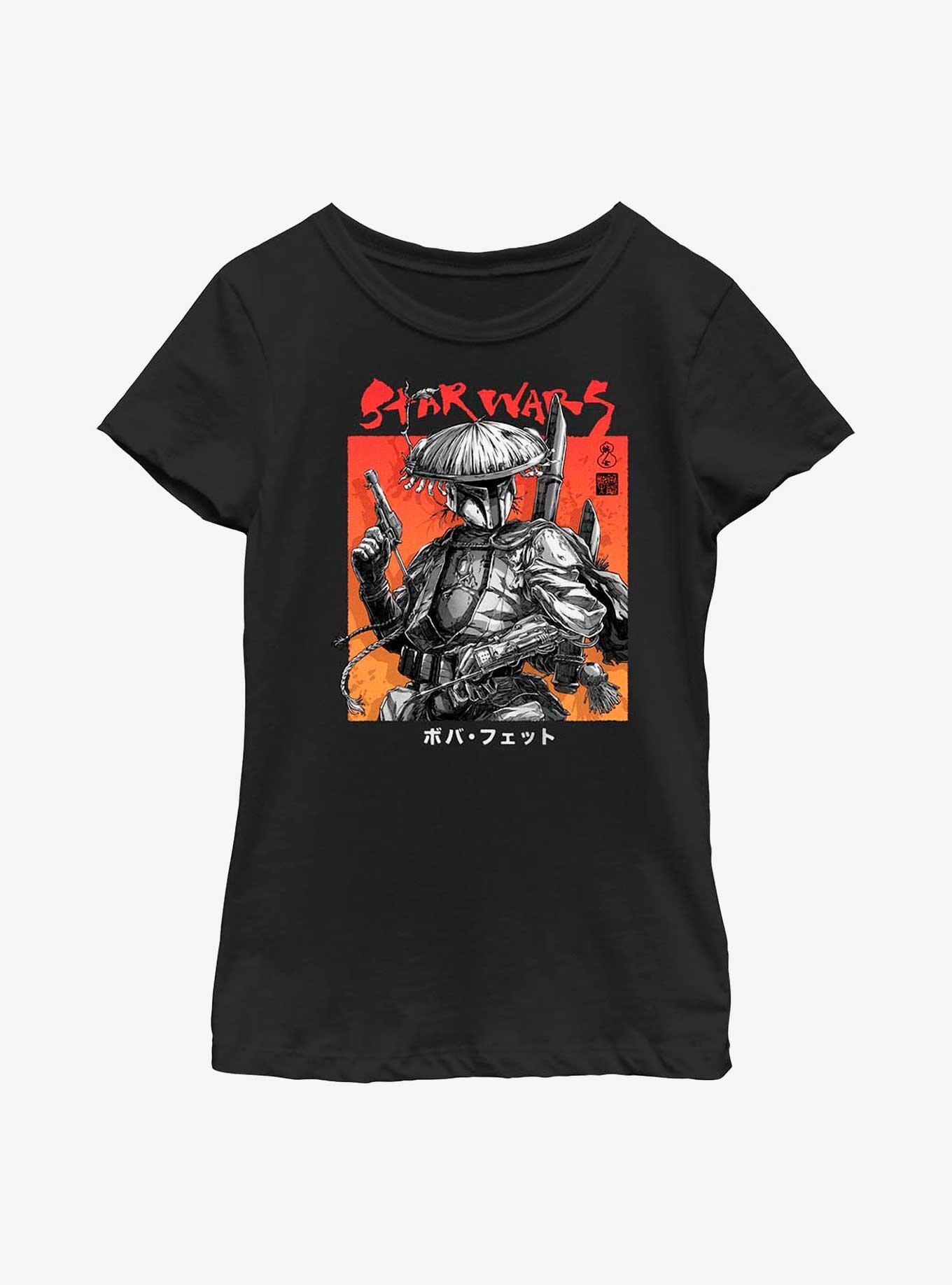 Star Wars: Visions Fett Up Youth Girls T-Shirt, BLACK, hi-res