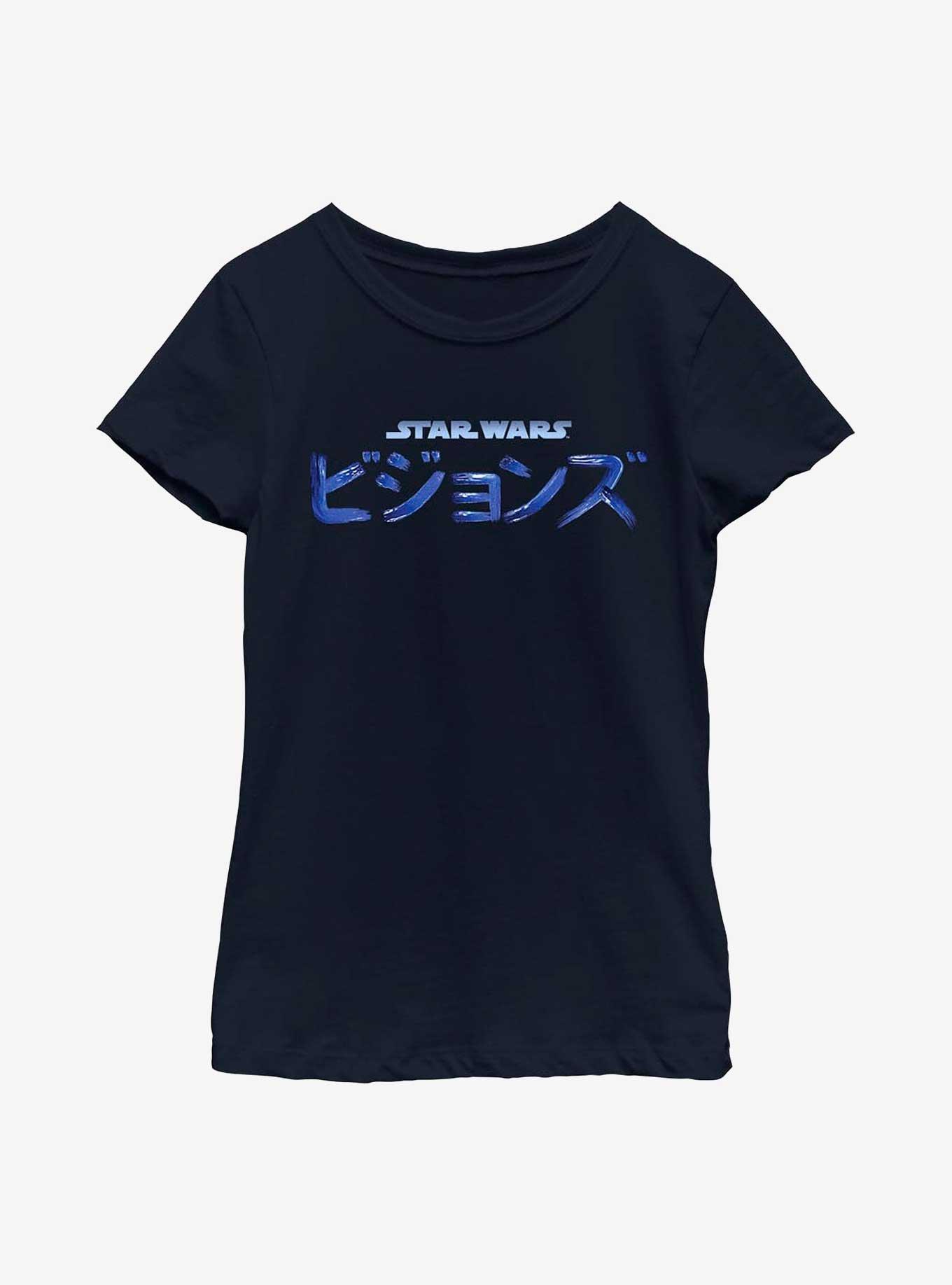 Star Wars: Visions Logo Combined Youth Girls T-Shirt, NAVY, hi-res