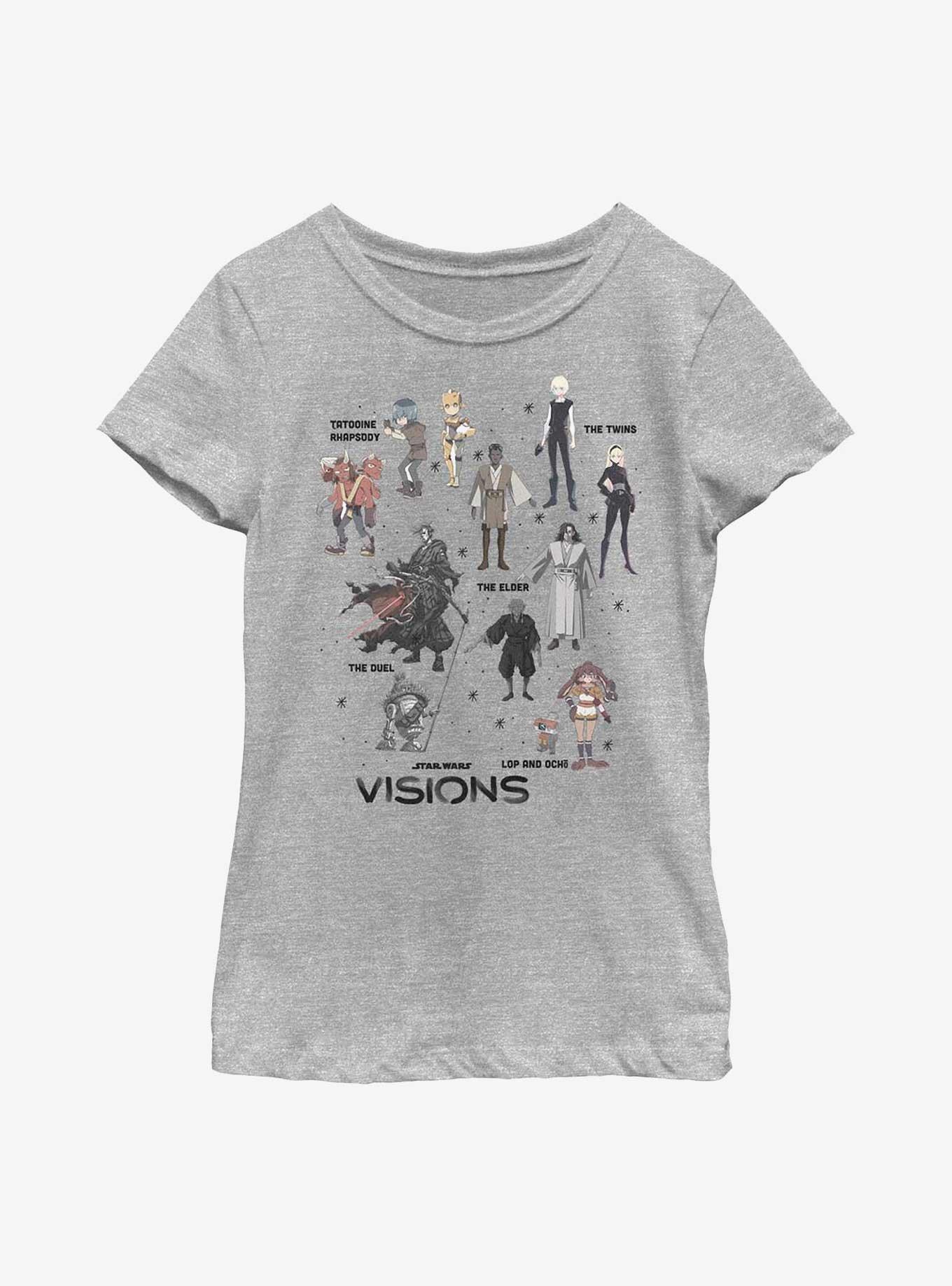 Star Wars: Visions Textbook Characters Youth Girls T-Shirt, ATH HTR, hi-res